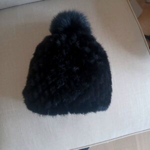 Woven Black/brown Mink Hat